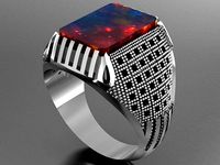 GC GOLD E011-diamond men ring  | 3D