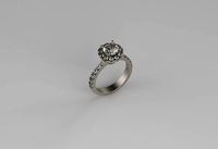 Halo ring 1 carat  | 3D