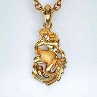 Aquarius Zodiac Sign Pendant 001-02 | 3D