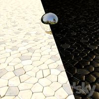 Paving blocks made of pebbles geometry