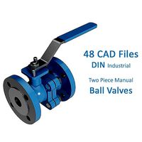 Two Piece Manual Ball Valves - DIN Flanged Ends -
