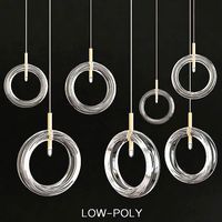BOMMA LENS Crystal pendant lamp low ply 3d model