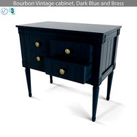 MADE Bourbon Vintage cabinet Dark Blue and Brass
