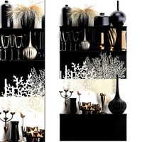 decorative set on a shelf with a coral