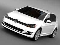 Volkswagen Golf TDI 5d 2015 3D Model
