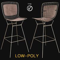 Bertoia Style Counter Stool 3d model