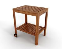 APPLARO KLASEN Serving cart outdoor brown stained