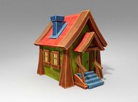 stylized cartoon house