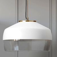 COX and COX Oversized Frosted Glass and Brass Pendant