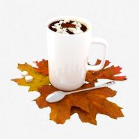 Coffee with maple leaves