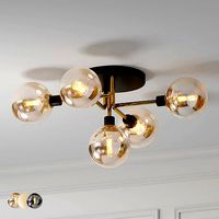 Mid Century Style Light Opal Amber Smoke Glass Shade
