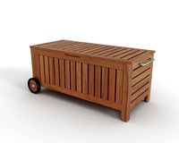 APPLARO  TOSTERO Bench with storage bag outdoor brown stained