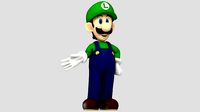 Luigi character from game rigged