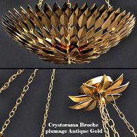 Crystorama Broche plumage Antique Gold CHANDELIER