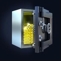 Stylish safe with gold 3D Model