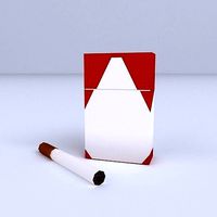 Simple Cartoon Style Cigarette and Cigarette Box