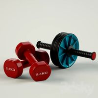 Roller and dumbbells
