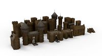 medieval castle constructor prop set