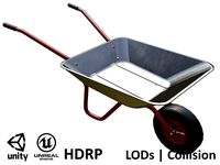 Game-ready Wheelbarrow Clean - Unity - HDRP - UE4
