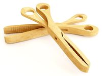 Wooden barbeque tong