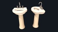 Porcelain Pedastal Sink - White Sink