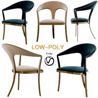 Brass Vidal Grau Cosmos Chairs 3d model