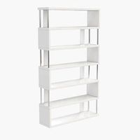 Barnes White Six-Shelf Modern Bookcase