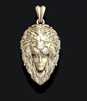 Girl lion pendant | 3D