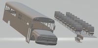 BlueBird School Bus 1972 Printable | 3D