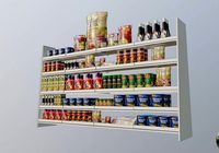 supermarket aisle and products with textures