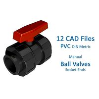 PVC Manual Ball Valves - Metric Socket Ends -