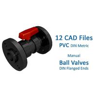 PVC Manual Ball Valves - DIN Flanged Ends -