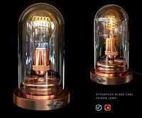 Steampunk Glass Case - Edison Lamp