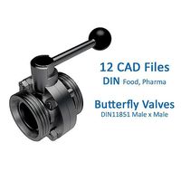 Manual Butterfly Valves - DIN11851 Male Ends -
