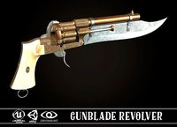 Gunblade Revolver Gilded
