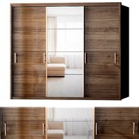 Manhattan Comfort Bellevue Wardrobe - 3 Doors low poly 3d model