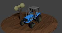 MT3 Tractor LowPoly isometric