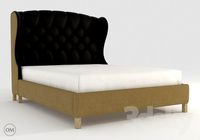 Meridian wing queen size leather bed 5106Q Glove