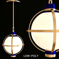 Hull Lamp in Brass with Opal Glass low poly 3d model