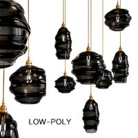 Misto Large Round Multi-Port Chandelier low poly 3d model