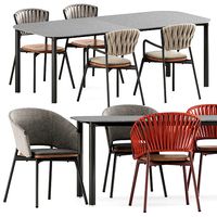 Table PIPER 030 and Chairs PIPER 120 221 022 122 by Roda
