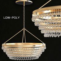 Calypso light Vibrant Chandelier  Vibrant Gold low poly 3d model