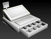 Cash Register cashier money buy receipt store modern compact