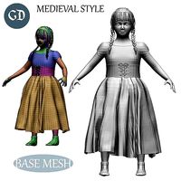 Medieval Little Girl Base Mesh