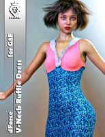 JMR dForce V-Neck Ruffle Dress for G8F