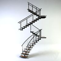 Staircase with glass steps
