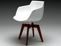 Flow armchair oak base