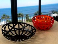 Strip leather baskets