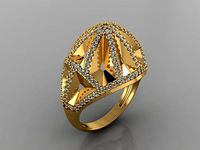 GC GOLD Y194- Diamond gold Ring  | 3D