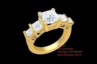 2105 Princess Diamond Ring  | 3D